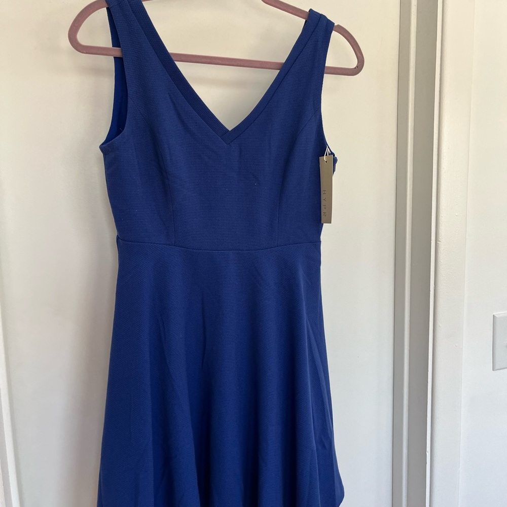 Blue Sleeveless Skater Dress